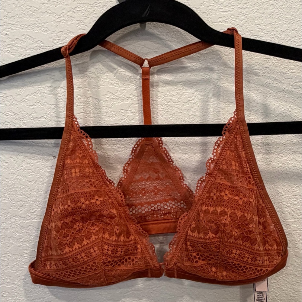 VS Lace Bralette in terracotta